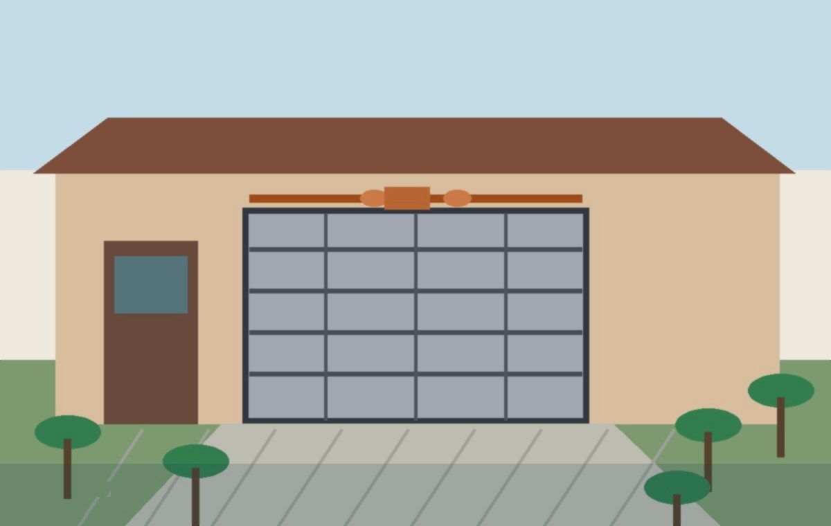 Garage door torsion spring gap check at a Baytown home